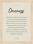 Oneness Word of Intention Framed print 13x18 cm / 5x7″ Wood frame Linen paper