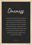 Oneness Word of Intention Framed print 21x29.7 cm / 8x12" Wood frame Carbon paper