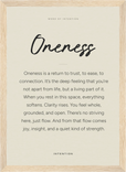 Oneness Word of Intention Framed print 21x29.7 cm / 8x12" Wood frame Linen paper