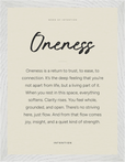 Oneness Word of Intention Framed print 30x40 cm / 12x16″ White frame Linen paper