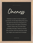 Oneness Word of Intention Framed print 30x40 cm / 12x16″ Wood frame Carbon paper