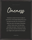 Oneness Word of Intention Framed print 40x50 cm / 16x20″ Black frame Carbon paper
