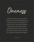 Oneness Word of Intention Framed print 40x50 cm / 16x20″ Black frame Carbon paper
