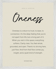 Oneness Word of Intention Framed print 40x50 cm / 16x20″ White frame Linen paper