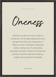 Oneness Word of Intention Framed print 50x70 cm / 20x28″ Black frame Linen paper