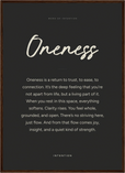 Oneness Word of Intention Framed print 50x70 cm / 20x28″ Dark wood frame Carbon paper