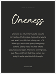 Oneness Word of Intention Framed print 60x80 cm / 24x32″ White frame Carbon paper