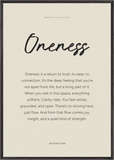 Oneness Word of Intention Framed print 70x100 cm / 28x40″ Black frame Linen paper