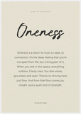 Oneness Word of Intention Framed print 70x100 cm / 28x40″ White frame Linen paper