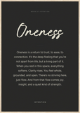 Oneness Word of Intention Framed print 70x100 cm / 28x40″ Wood frame Carbon paper