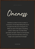 Oneness Word of Intention Framed print A1 (59.4 x 84.1  cm) Dark wood frame Carbon paper