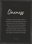 Oneness Word of Intention Framed print A3 (29.7 x 42  cm) Black frame Carbon paper