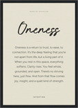 Oneness Word of Intention Framed print A3 (29.7 x 42  cm) Black frame Linen paper