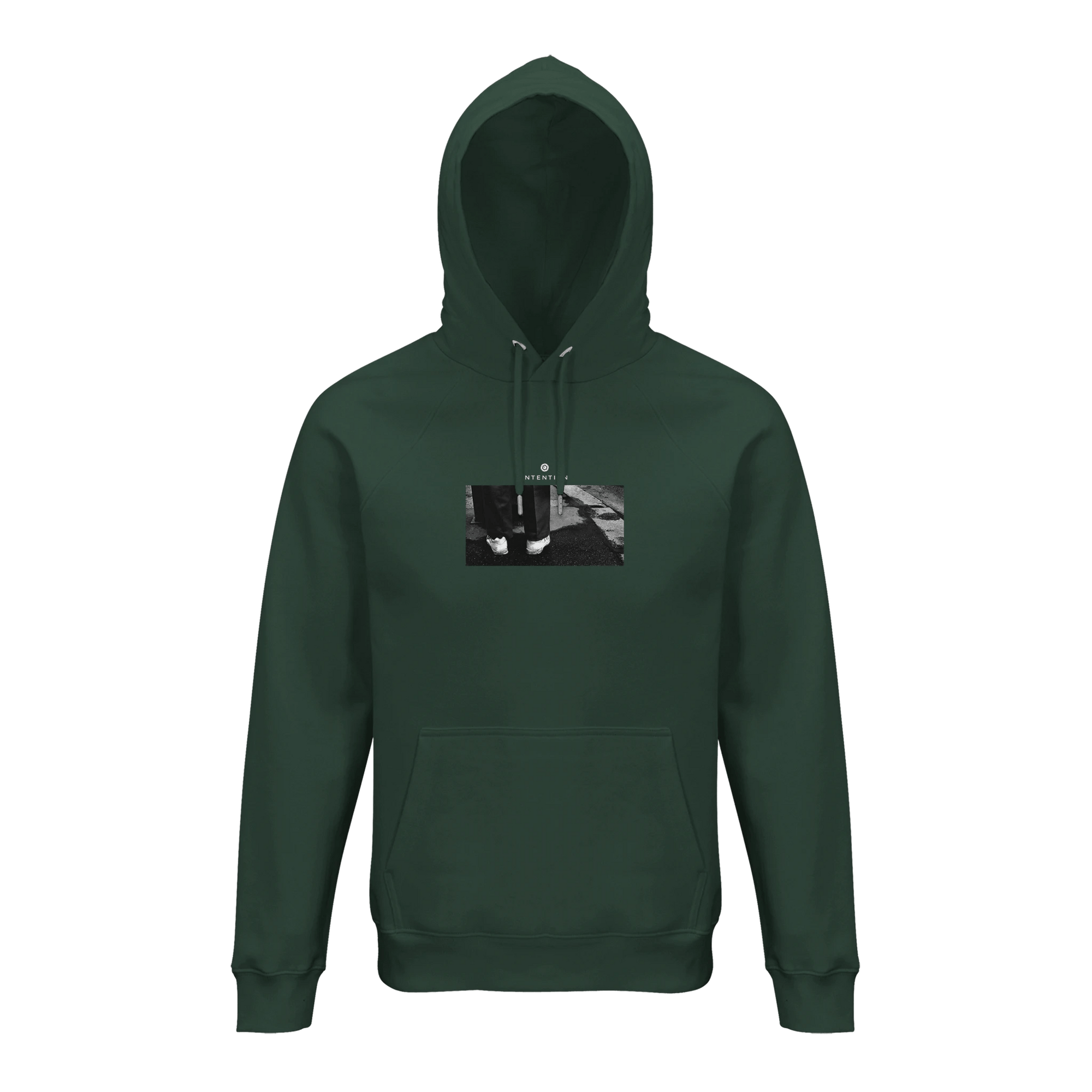 Patience - "This is Where He Stood" Hoodie Bottle Green XS 19
