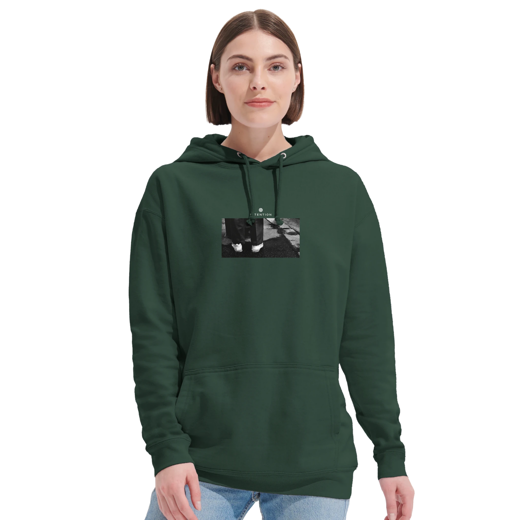 Patience - "This is Where He Stood" Hoodie Bottle Green XS 43
