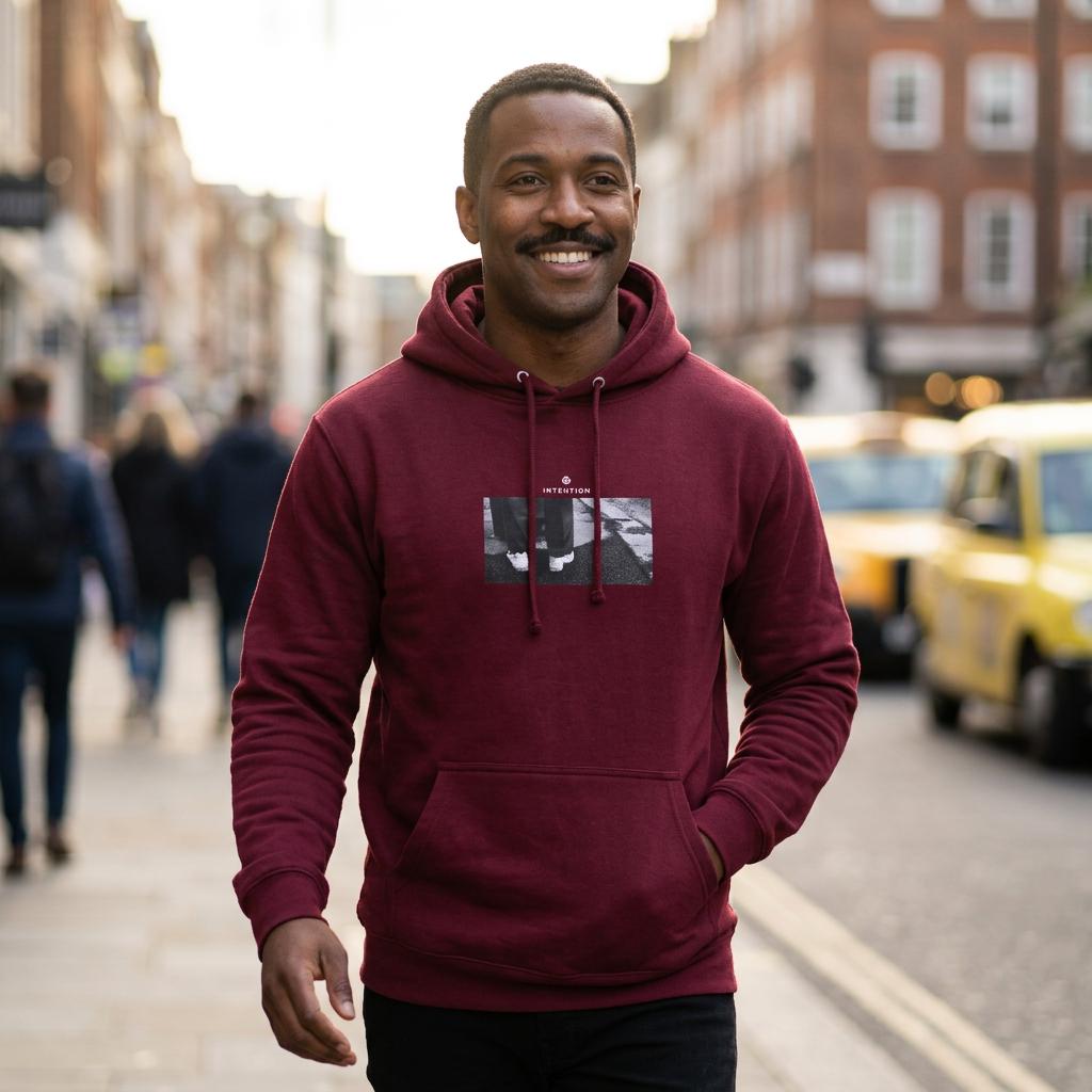 Patience  Hoodie  "This is Where He Stood"Burgundy 1