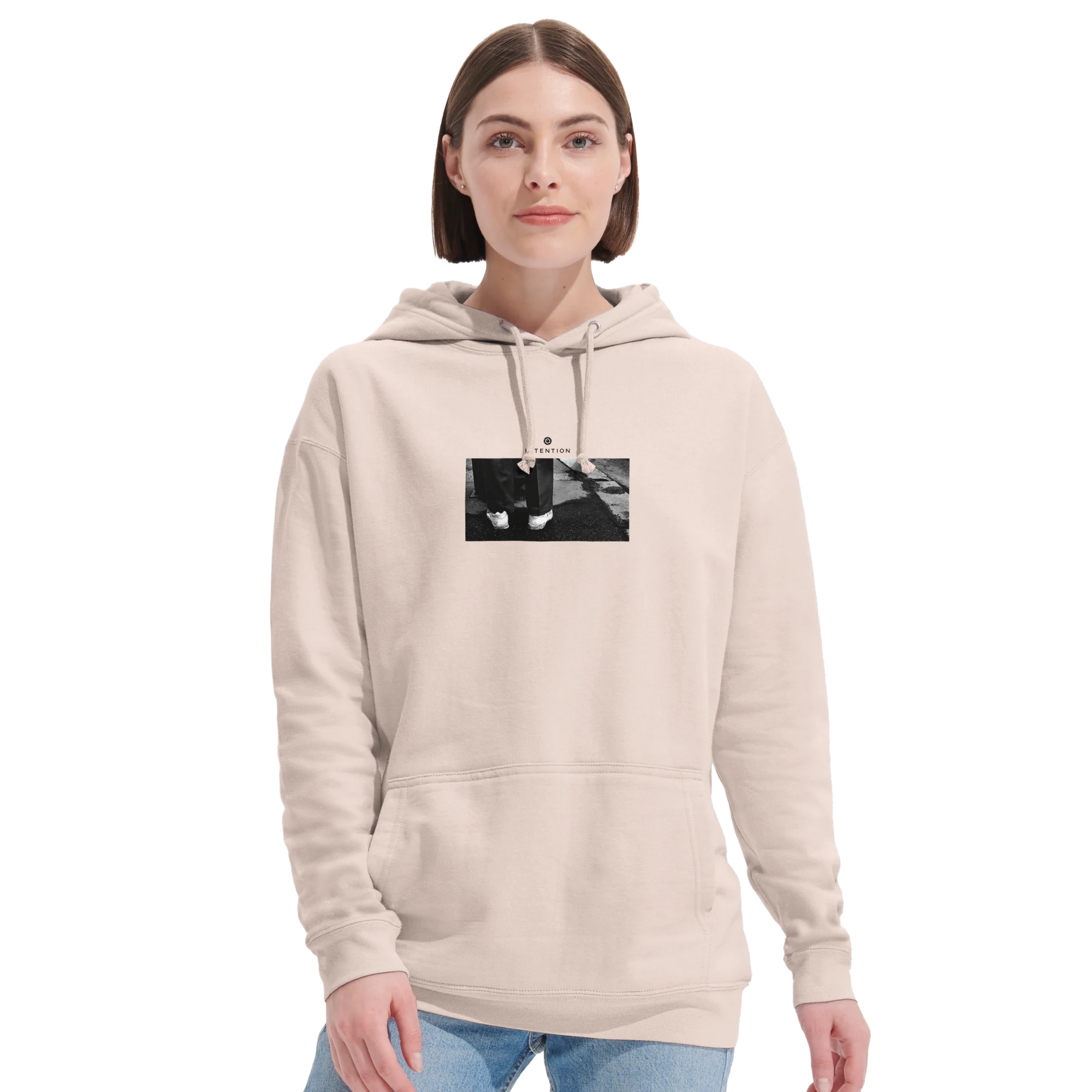 Patience - "This is Where He Stood" Hoodie creamy pink XS 23