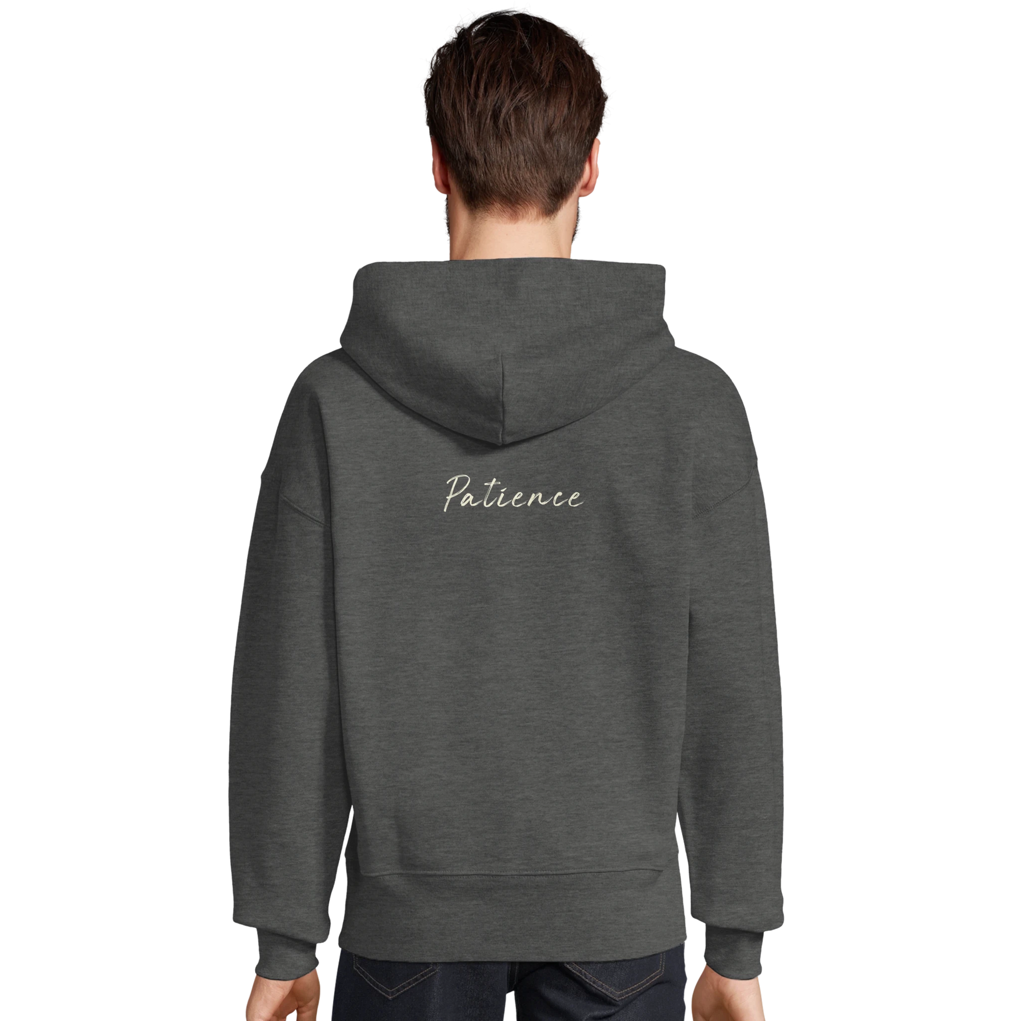 Patience - "This is Where He Stood" Hoodie Grey Melange XS 12