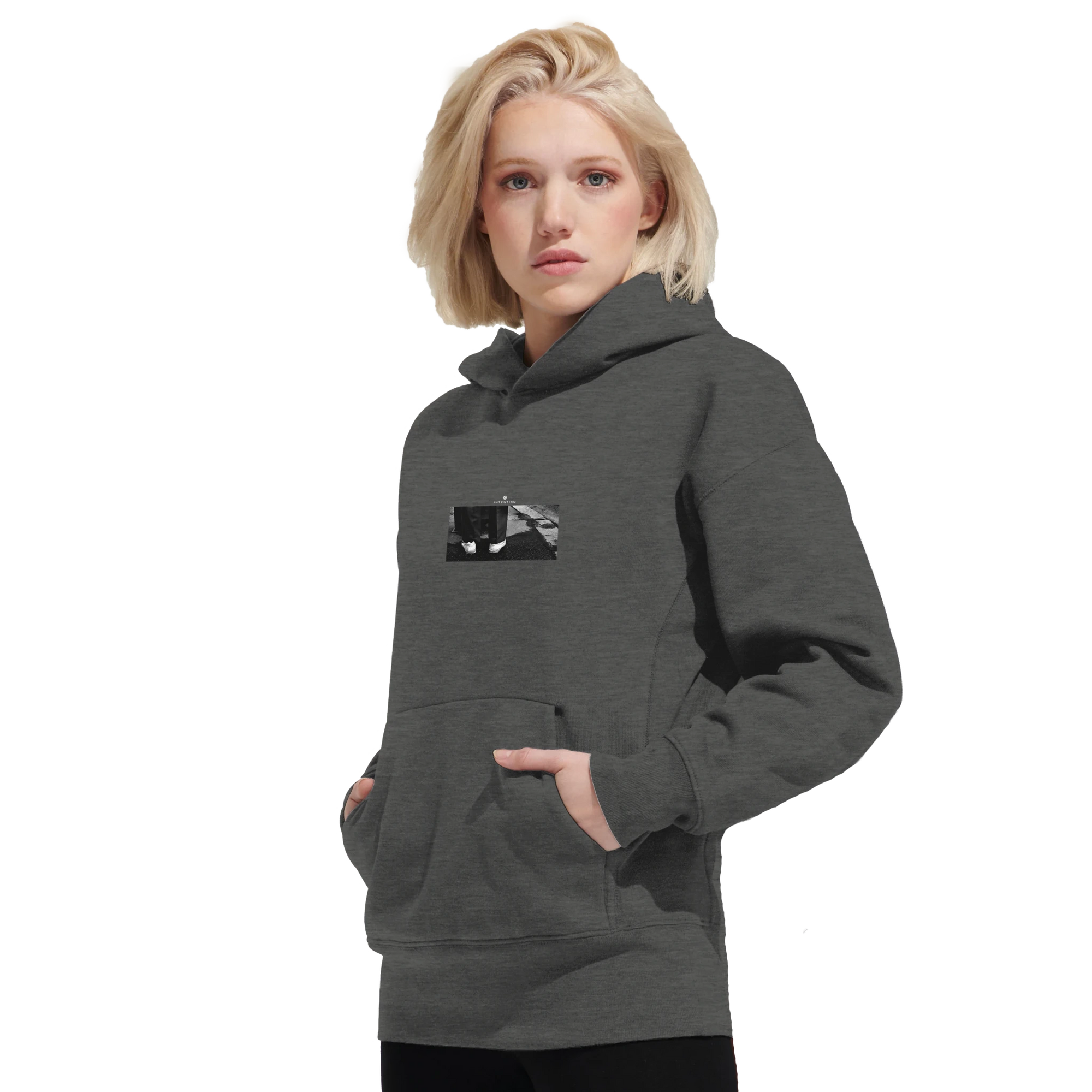 Patience - "This is Where He Stood" Hoodie Grey Melange XS 13