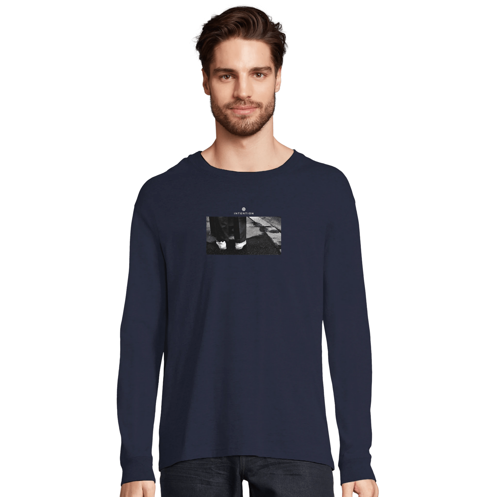 Patience - "This is Where He Stood" Long sleeve French Navy XS 4