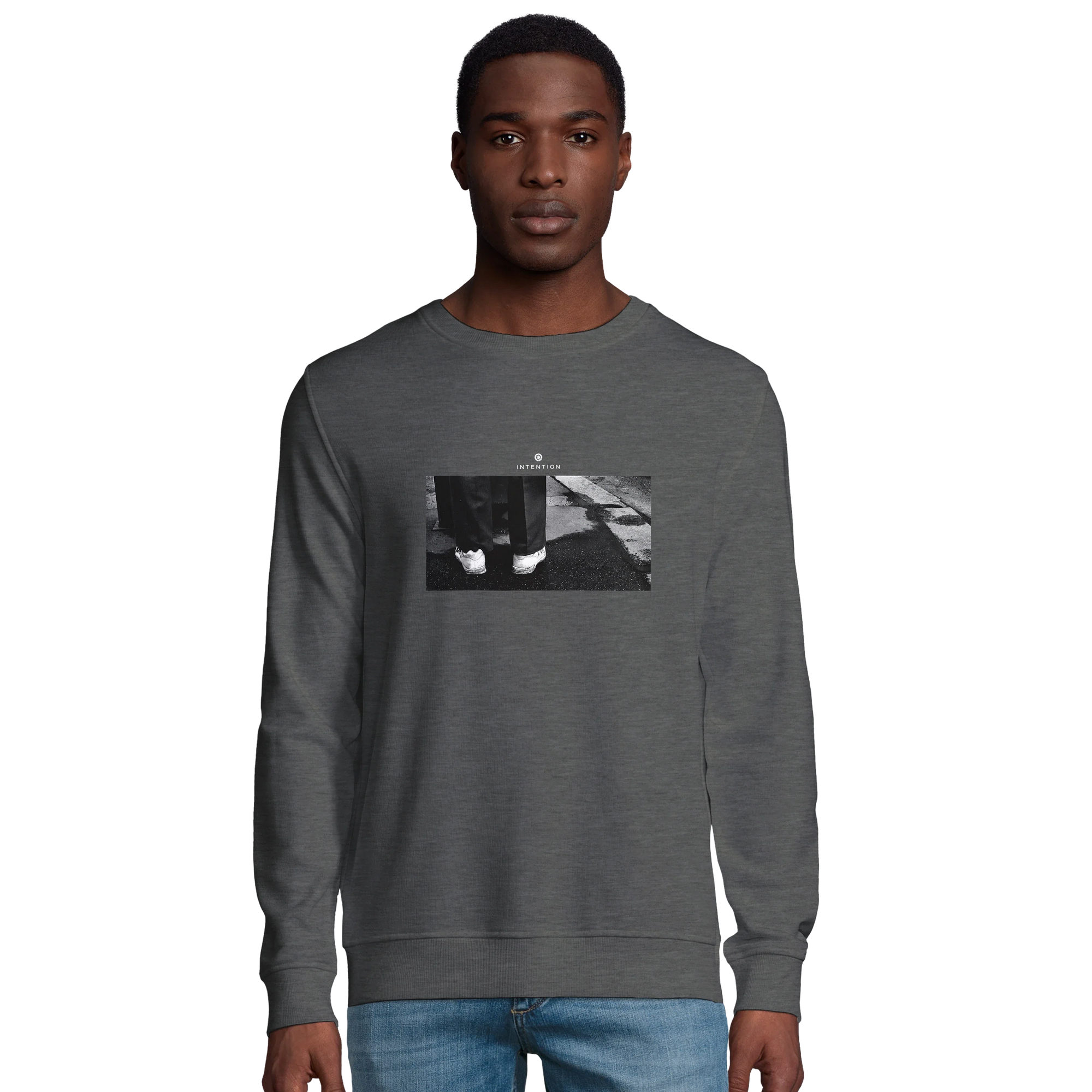Patience - "This is Where He Stood" Sweatshirt Grey Melange 3