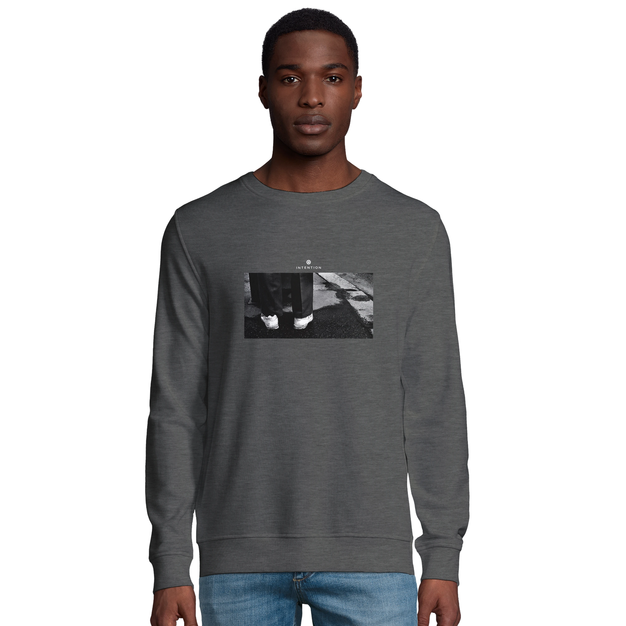 Patience - "This is Where He Stood" Sweatshirt Grey Melange 3