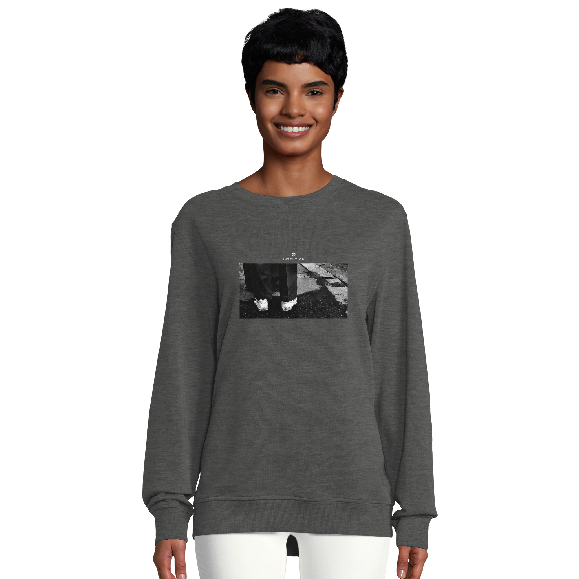 Patience - "This is Where He Stood" Sweatshirt Grey Melange 5