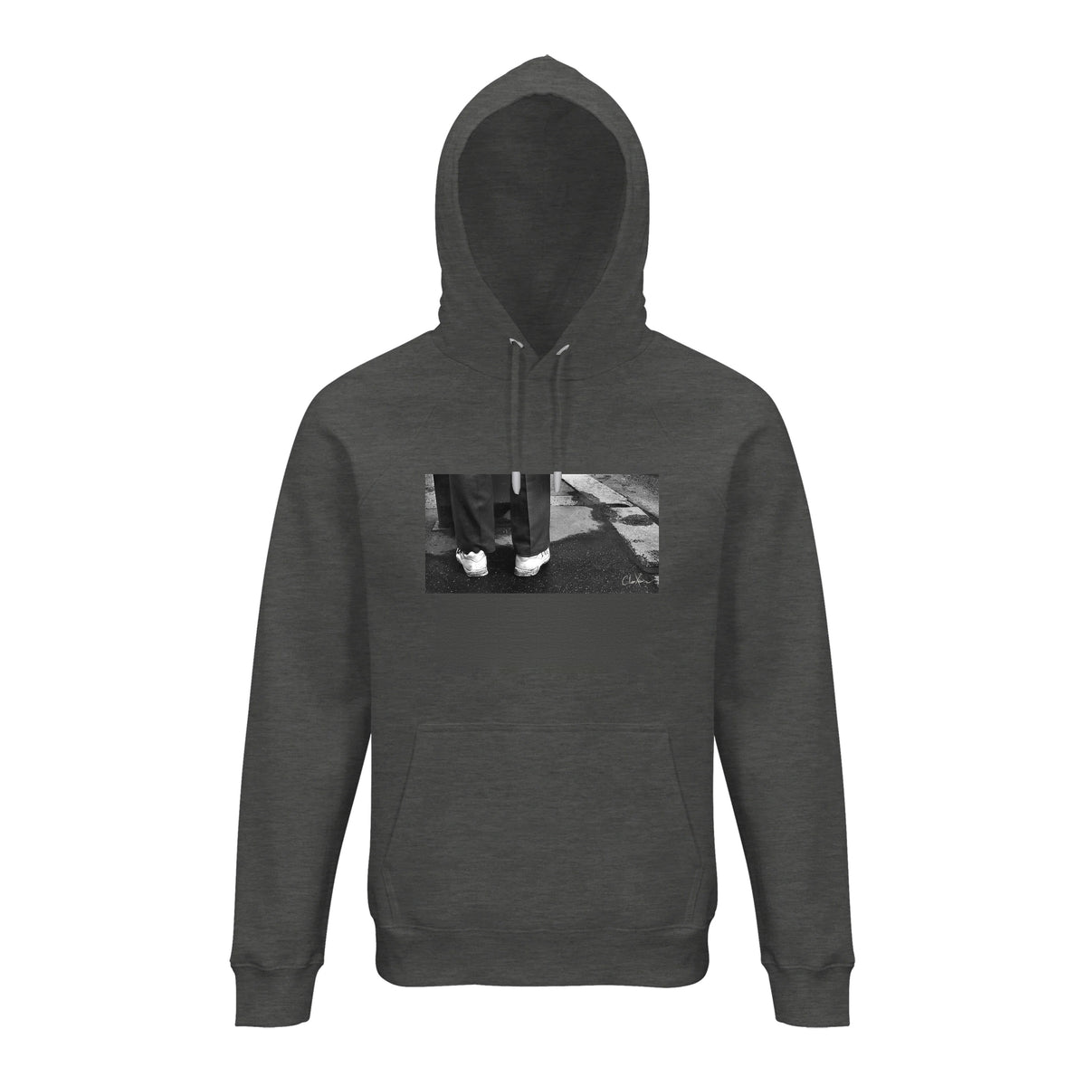 Patience - "This is Where He Stood" Hoodie Grey Melange 1