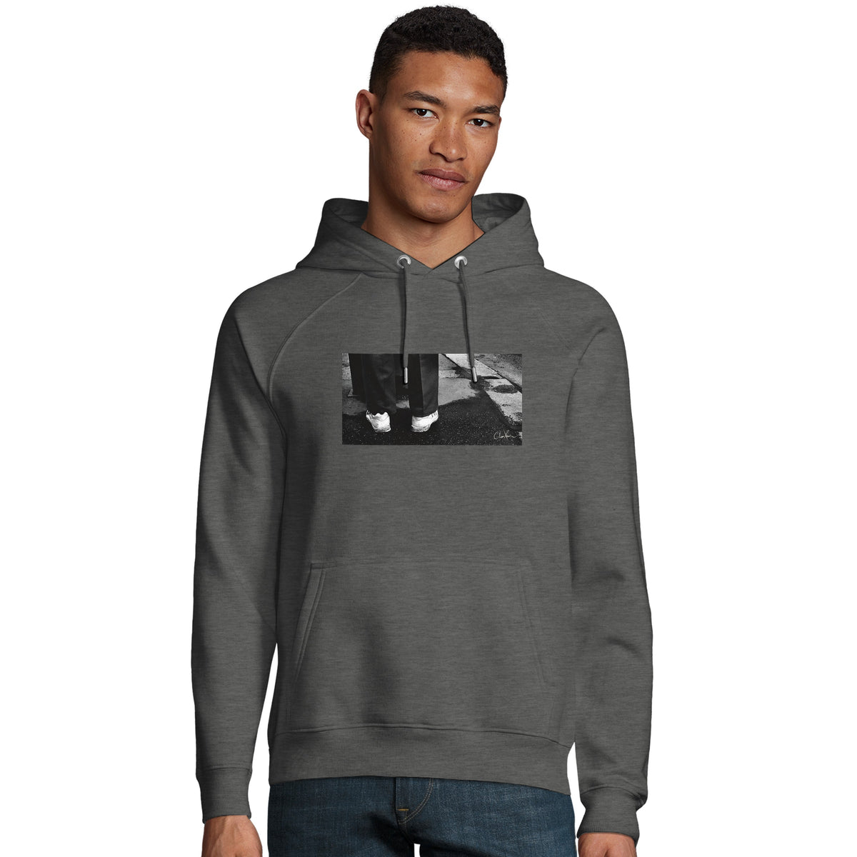 Patience - "This is Where He Stood" Hoodie Grey Melange 3