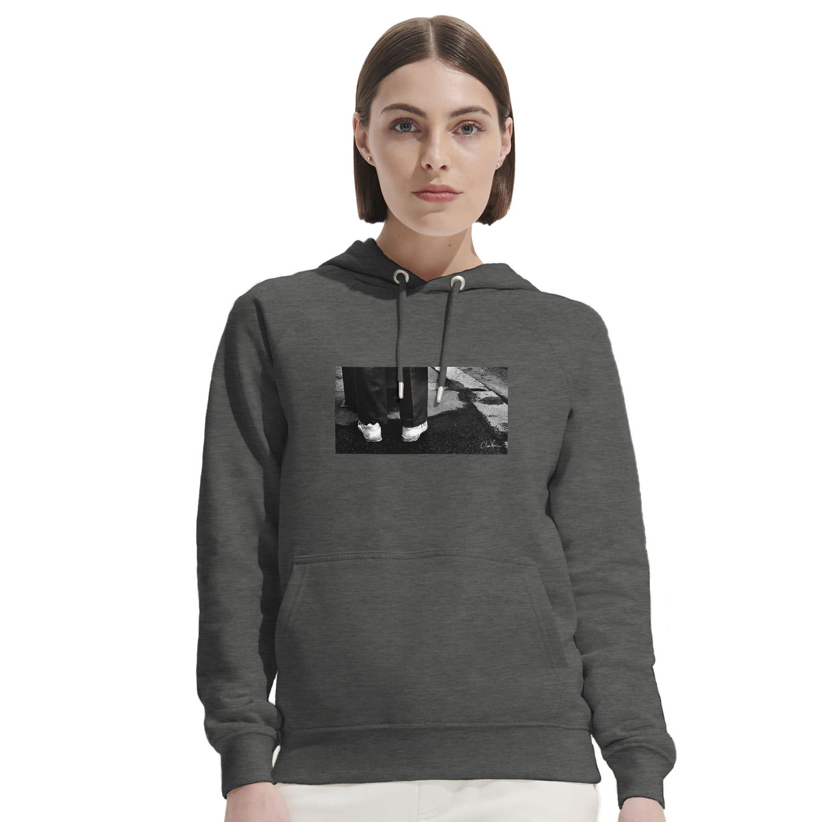 Patience - "This is Where He Stood" Hoodie Grey Melange 5