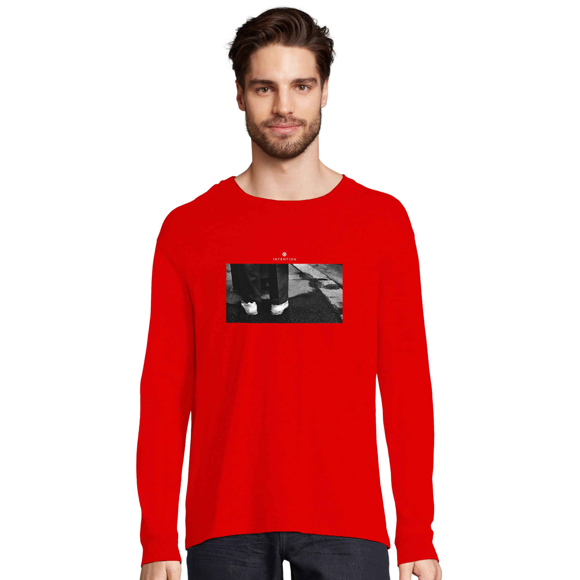 Patience - "This is Where He Stood" Long sleeve Bright Red 3