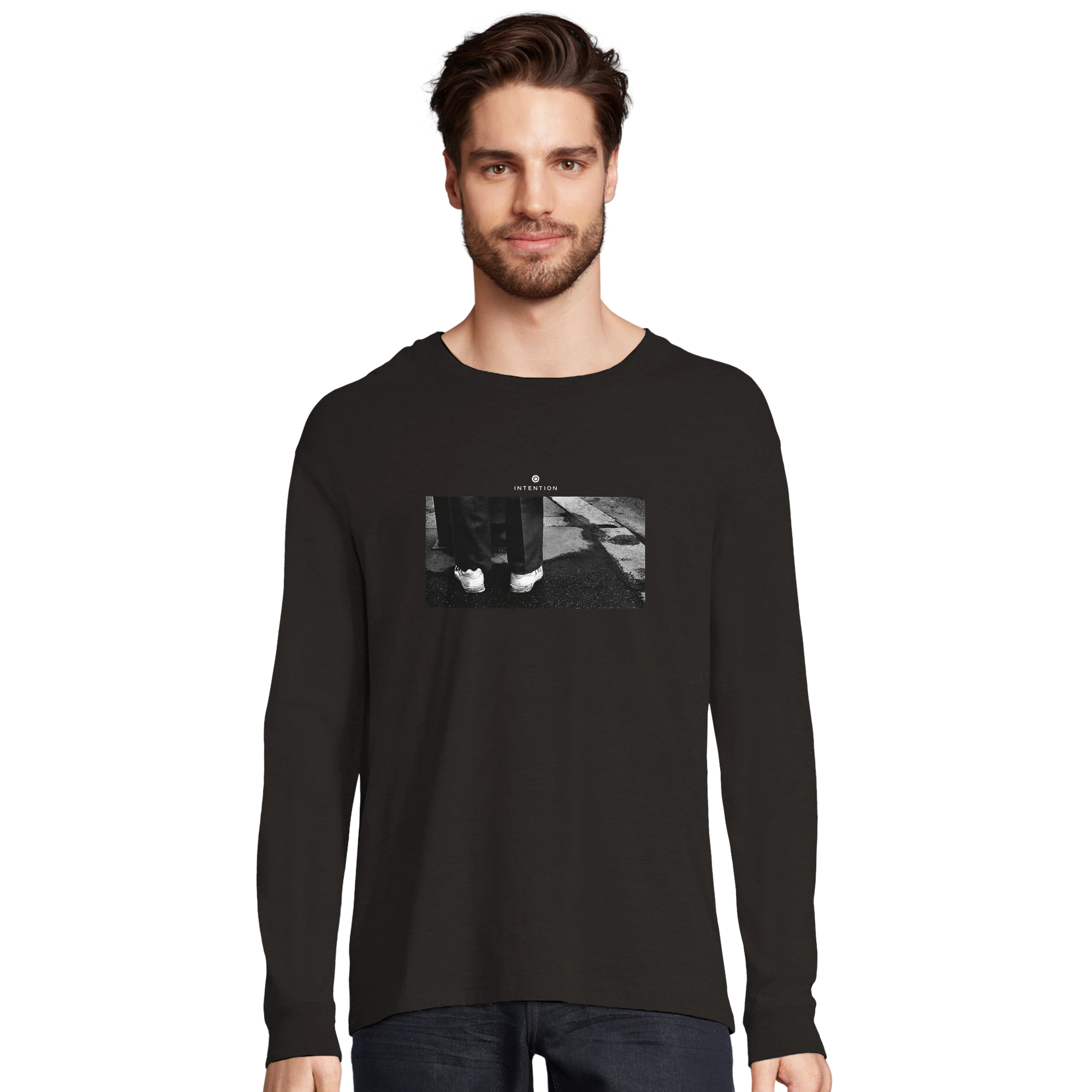 Patience - "This is Where He Stood" Long sleeve Deep Black 3