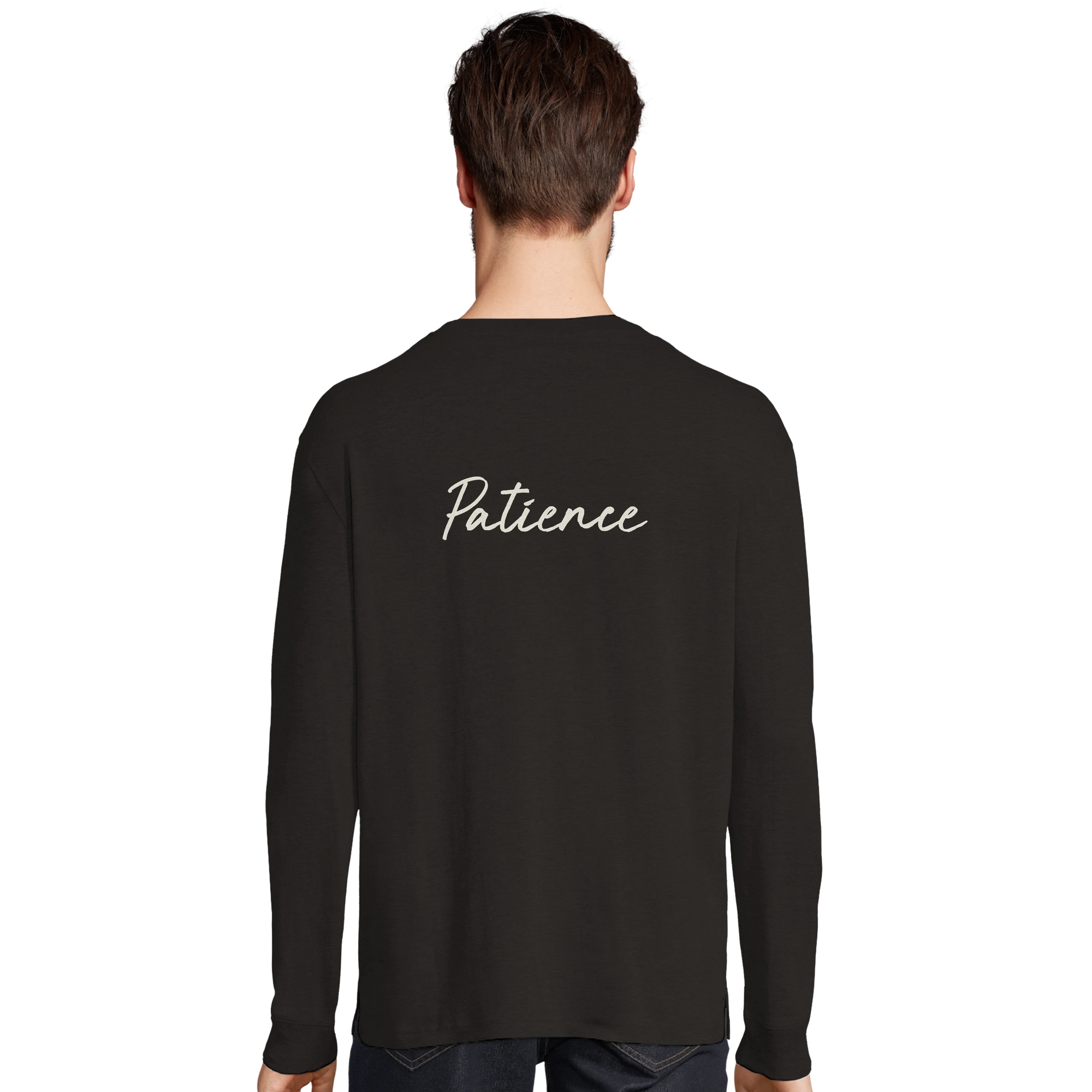 Patience - "This is Where He Stood" Long sleeve Deep Black 4
