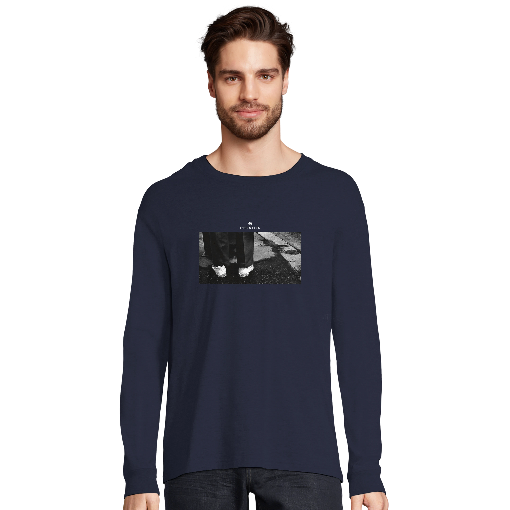 Patience - "This is Where He Stood" Long sleeve French Navy 3