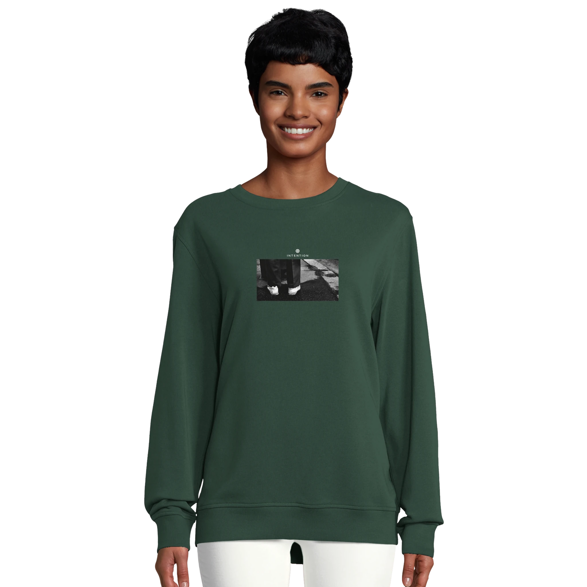 Patience - "This is Where He Stood" Sweatshirt Bottle Green XS 33