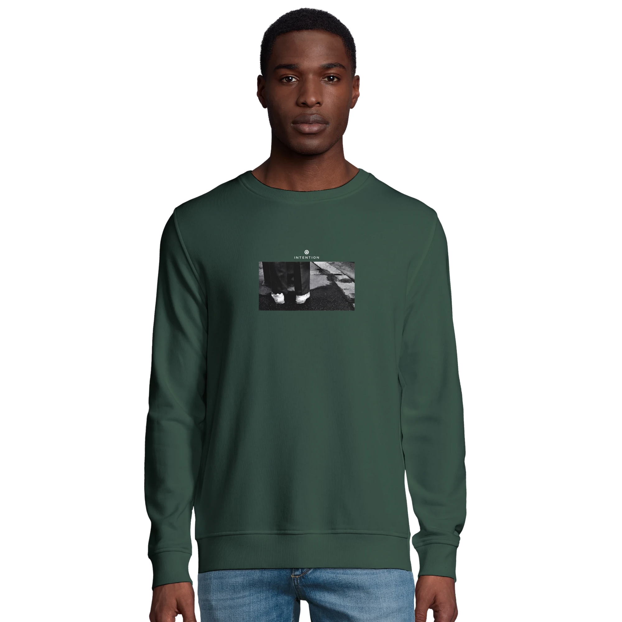 Patience - "This is Where He Stood" Sweatshirt Bottle Green XS 30
