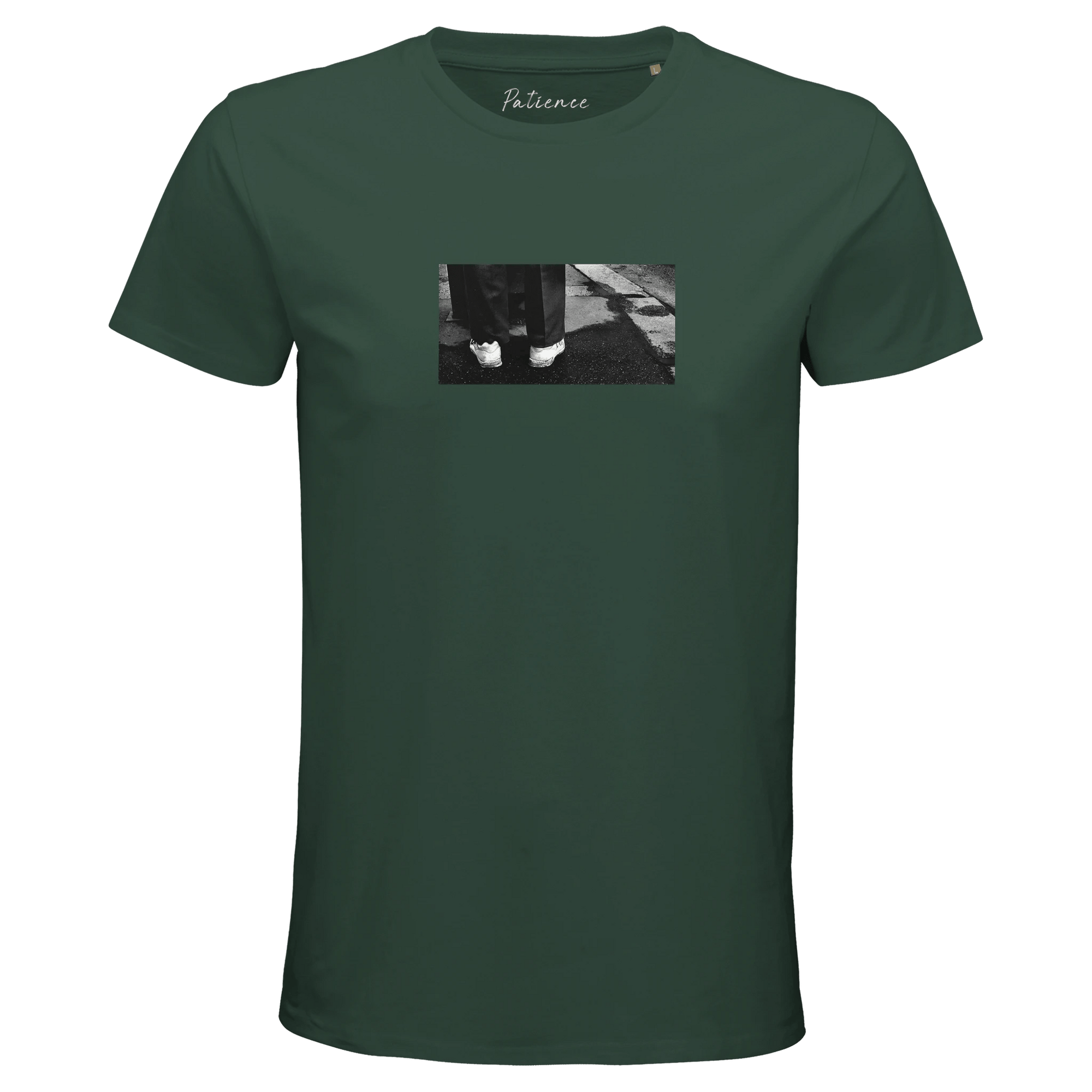 Patience - "This is Where He Stood" T-shirt Bottle Green XS 14