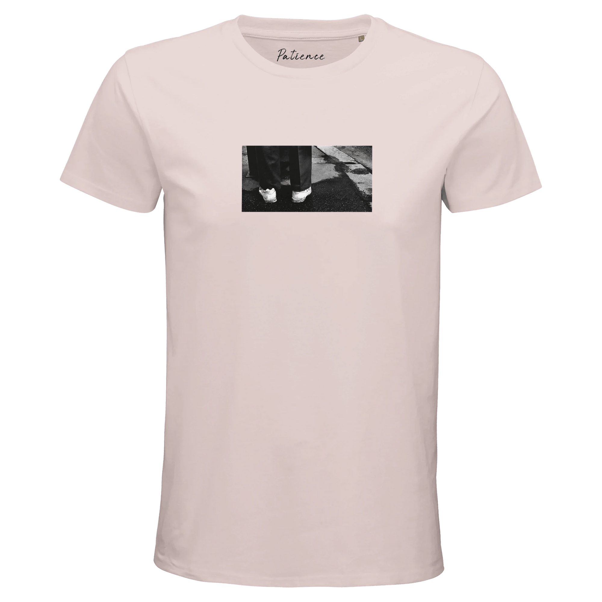 Patience - "This is Where He Stood" T-shirt Pale Pink XS 18