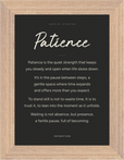 Patience Word of Intention Framed print 13x18 cm / 5x7″ Wood frame Carbon paper