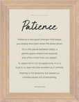 Patience Word of Intention Framed print 13x18 cm / 5x7″ Wood frame Linen paper