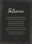 Patience Word of Intention Framed print 21x29.7 cm / 8x12" Black frame Carbon paper