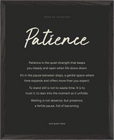 Patience Word of Intention Framed print 40x50 cm / 16x20″ Black frame Carbon paper