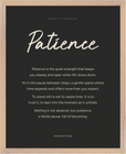 Patience Word of Intention Framed print 40x50 cm / 16x20″ Wood frame Carbon paper