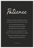 Patience Word of Intention Framed print A2 (42 x 59.4  cm) White frame Carbon paper