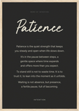 Patience Word of Intention Framed print A2 (42 x 59.4  cm) Wood frame Carbon paper