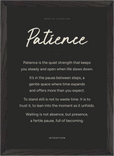 Patience Word of Intention Framed print A3 (29.7 x 42  cm) Black frame Carbon paper