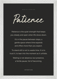 Patience Word of Intention Framed print A3 (29.7 x 42  cm) White frame Carbon paper