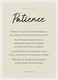 Patience Word of Intention Framed print A3 (29.7 x 42  cm) White frame Linen paper