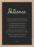 Patience Word of Intention Framed print A3 (29.7 x 42  cm) Wood frame Carbon paper