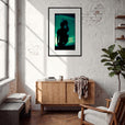 Dancing Cowboy Framed print 60x90 cm / 24x36″ Black frame in interior
